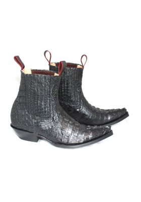 LUIS ANKLE ELASTIC BOOTS BLACK GENUINE PYTHON SKIN LUIS ANKLE ELASTIC BOOTS BLACK GENUINE PYTHON SKIN