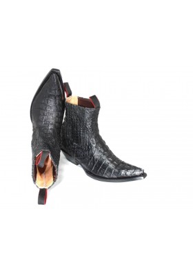 LUIS ANKLE ELASTIC BOOTS BLACK GENUINE PYTHON SKIN LUIS ANKLE ELASTIC BOOTS BLACK GENUINE PYTHON SKIN