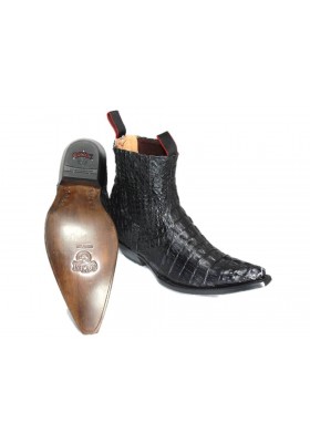 LUIS ANKLE ELASTIC BOOTS BLACK GENUINE PYTHON SKIN LUIS ANKLE ELASTIC BOOTS BLACK GENUINE PYTHON SKIN