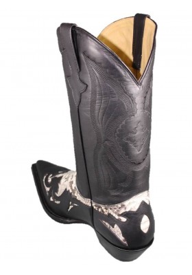 DESPERADO MAN BLACK/NATURAL GENUINEPYTHON /BLACK COWHIDE LEATHER
