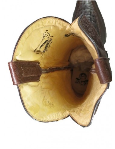 HIGH BEL'AIR BOOTS BROWN GENUINE CROCODILE AND BROWN COWHIDE LEATHER