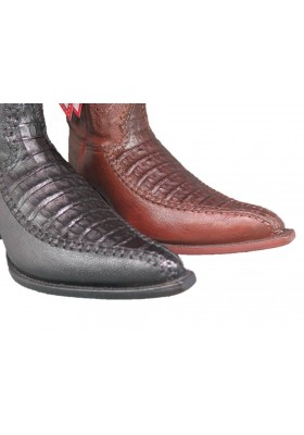 HIGH BEL'AIR BOOTS BROWN GENUINE CROCODILE AND BROWN COWHIDE LEATHER