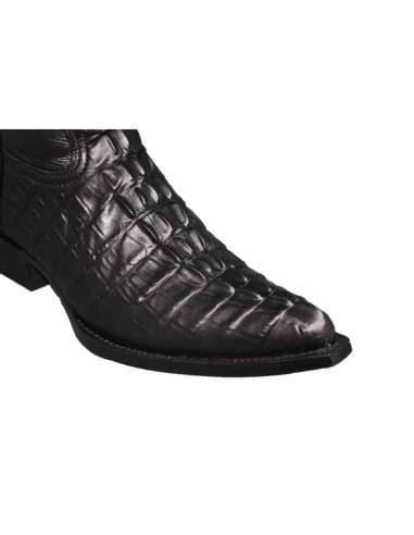 DUNDEE BLACK CROCOPRINTED COWHIDE GOWEST BOOTS