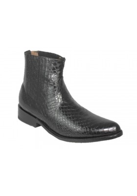 GIPSY BLACK PRINTED PYTHON COWHIDE LEATHER