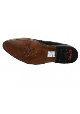 GIPSY BLACK PRINTED LIZARD COWHIDE LEATHER