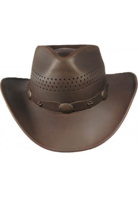 ANGELES BROWN LEATHER HAT