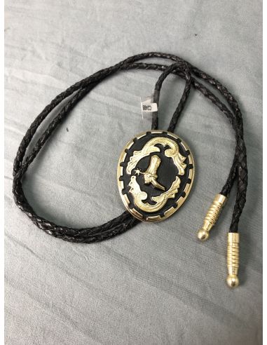 BOLO TIE BLACK BACKGROUND GOWEST SANTIAGS PATTERN BOLO TIE BLACK BACKGROUND GOWEST SANTIAGS PATTERN