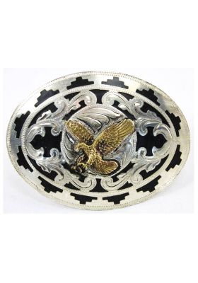BOUCLE ARGENT FOND NOIR FIG AIGLE DOREE