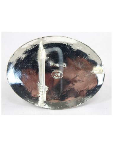 FIBBIA IN ARGENTO SFONDO NERO FIG BULLRIDING RAME