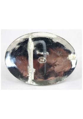 FIBBIA IN ARGENTO SFONDO NERO FIG BULLRIDING RAME