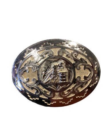 BOUCLE ARGENT FOND ARGENT FIG CAVALIER BOUCLE ARGENT FOND ARGENT FIG CAVALIER