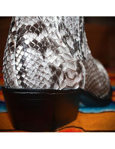 LADY LUISA ANKLE ELASTIC BOOTS NATURAL GENUINE PYTHON SKIN