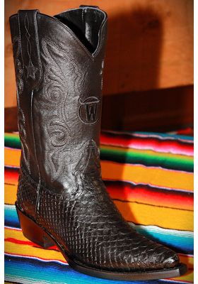 copy of EL CAMINO GENUINE NATURAL PYTHON SKIN AND BLACK UPPER