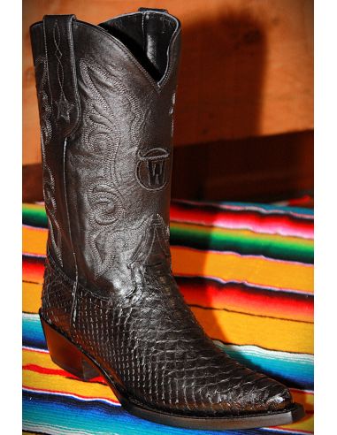 copy of EL CAMINO GENUINE NATURAL PYTHON SKIN AND BLACK UPPER