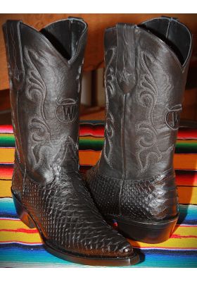 copy of EL CAMINO GENUINE NATURAL PYTHON SKIN AND BLACK UPPER